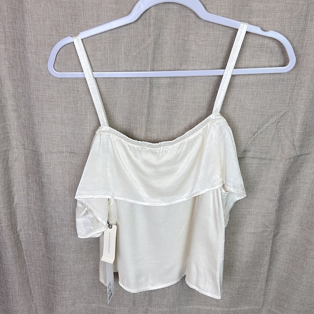 Anthropologie LaCausa New Women’s Small Satin Off The Shoulder‎ Top - Picture 3 of 9